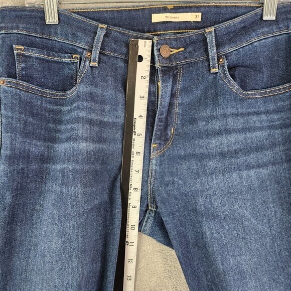 Men's LEVI'S 711 Blue Denim Jeans Skinny Dark Wash Mid Rise Size 31 - Picture 11 of 15